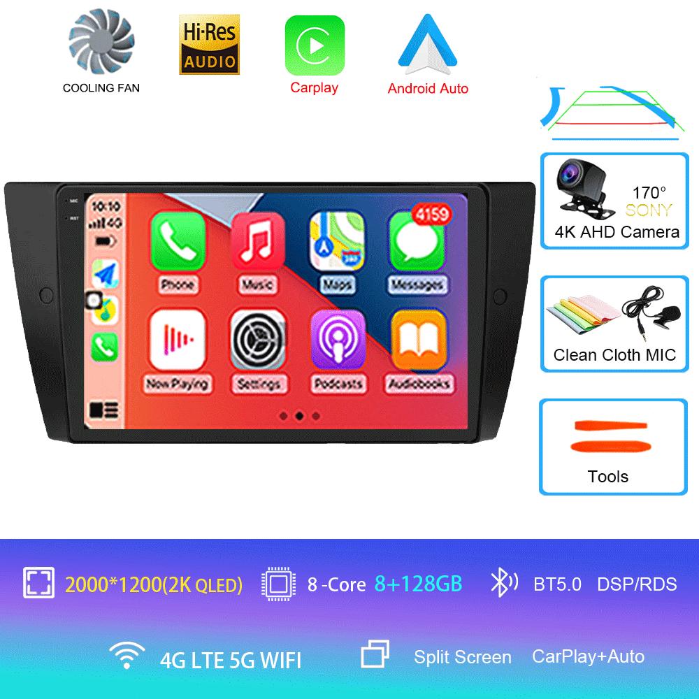 Android14 Carplay Auto для BMW E90 E91 E92 E93 3 серии мультимедийный автомобильный радиоплеер WIFi+4G без 2din DVD стерео головное устройство GPS DSP