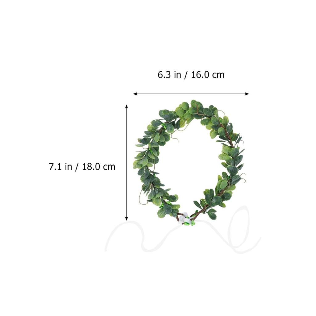 Frcolor Flower Crown, Hairband, Headpiece, Green Leaf, Flower Crown, Hair Ornament, Halloween, Christmas, Party, Wedding, Entrance Ceremony,