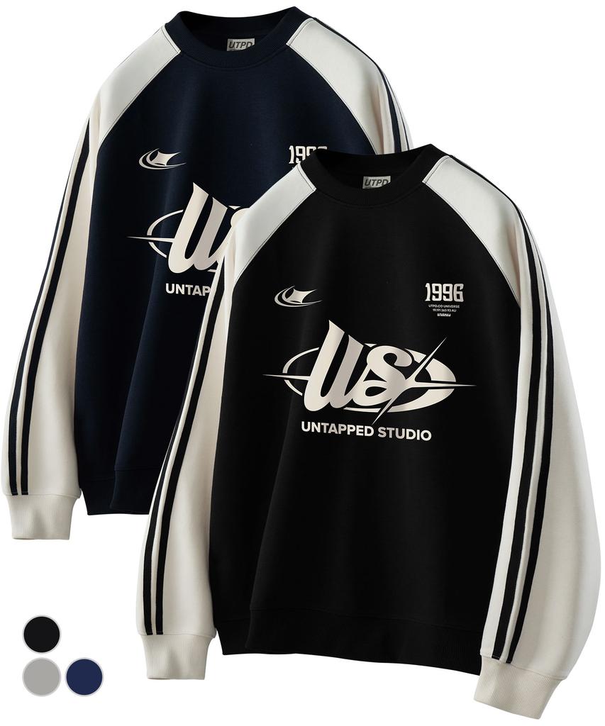 UNTAPPED STUDIO 1996 Американский Спортивный Оверсайз Свитшот 3 Цвета