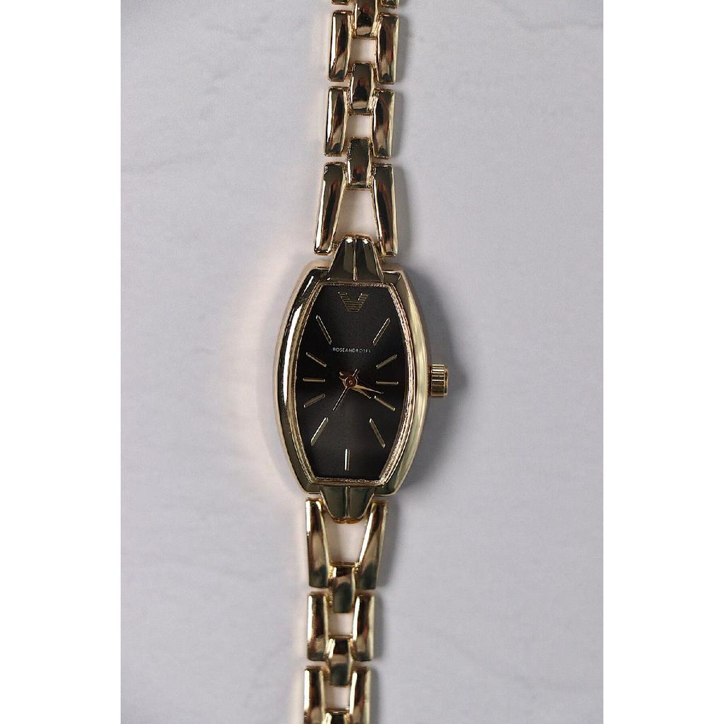 Verda Special Design Thin Strap Vintage Women's Wristwatch Gold Color (Black Dial)