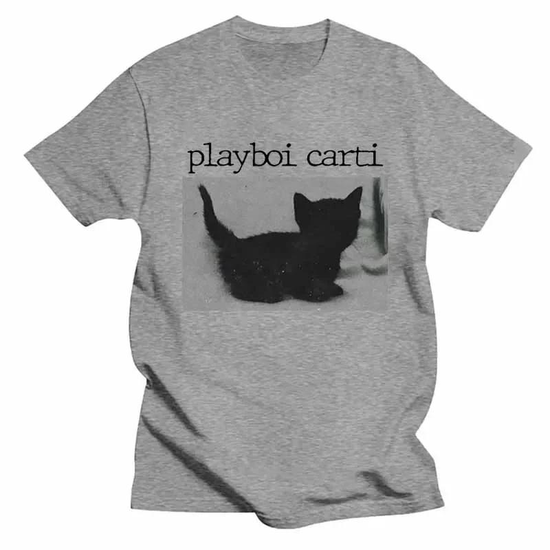 Summer Playboi Carti T Shirts Cute Cat Harajuku Printed Regular Women Tops Summer T Shirt Short Sleeved Casual Clothing