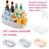 Beer Beverage Storage Tray 360 Rotating Removable Organizer Beer Holder Turntable Organization For Fridge Cosmetics Storage