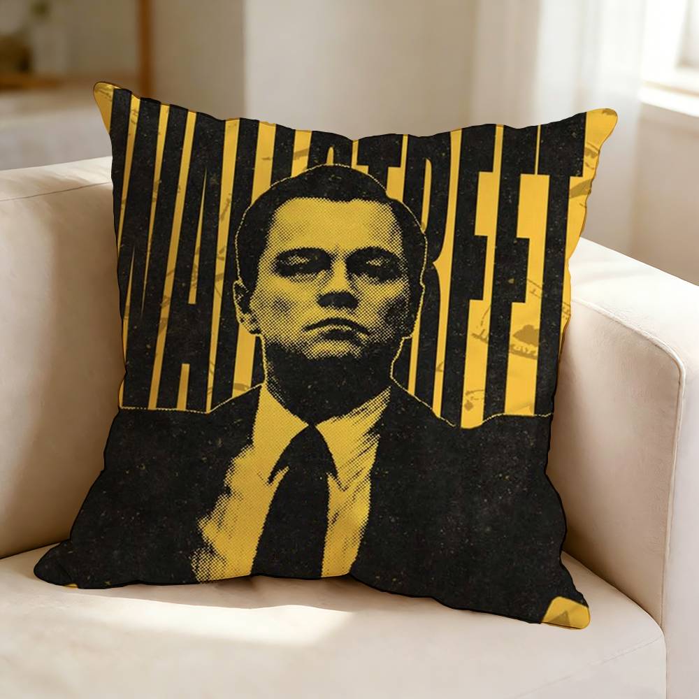 T-The Wolf of Wall Street MOVIE Square Double-Sided printed Pillow Case Bedroom Bedside Pillow Sofa Cushion Cover