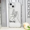 Теплый семейный чехол для телефона с держащимися за руки парами для IPhone 16 11 12 13 14 15 Pro Max 7 8Plus 16E X XS Прозрачный Мягкий Чехол Абстрактная Линия