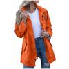 Women Hooded Waterproof Zipper Mid-length Windproof Waterproof Raincoat Jacket