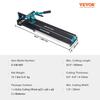 Manual Tile Cutter, 800mm, Porcelain Ceramic Tile Cutter with Tungsten Carbide Cutting Wheel, Infrared Positioning, Anti-Skid Feet, Durable Rails for