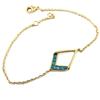 [P8032] - Gold Plated Bracelet 'Boho' Turquoise Gold - 20x13 Mm