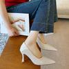 High-heeled Single Shoes Women's Pointed Rhinestone Shallow-mouth High Heels 2025 New Spring Versatile Skirt Bridal Bridesmaid Shoes