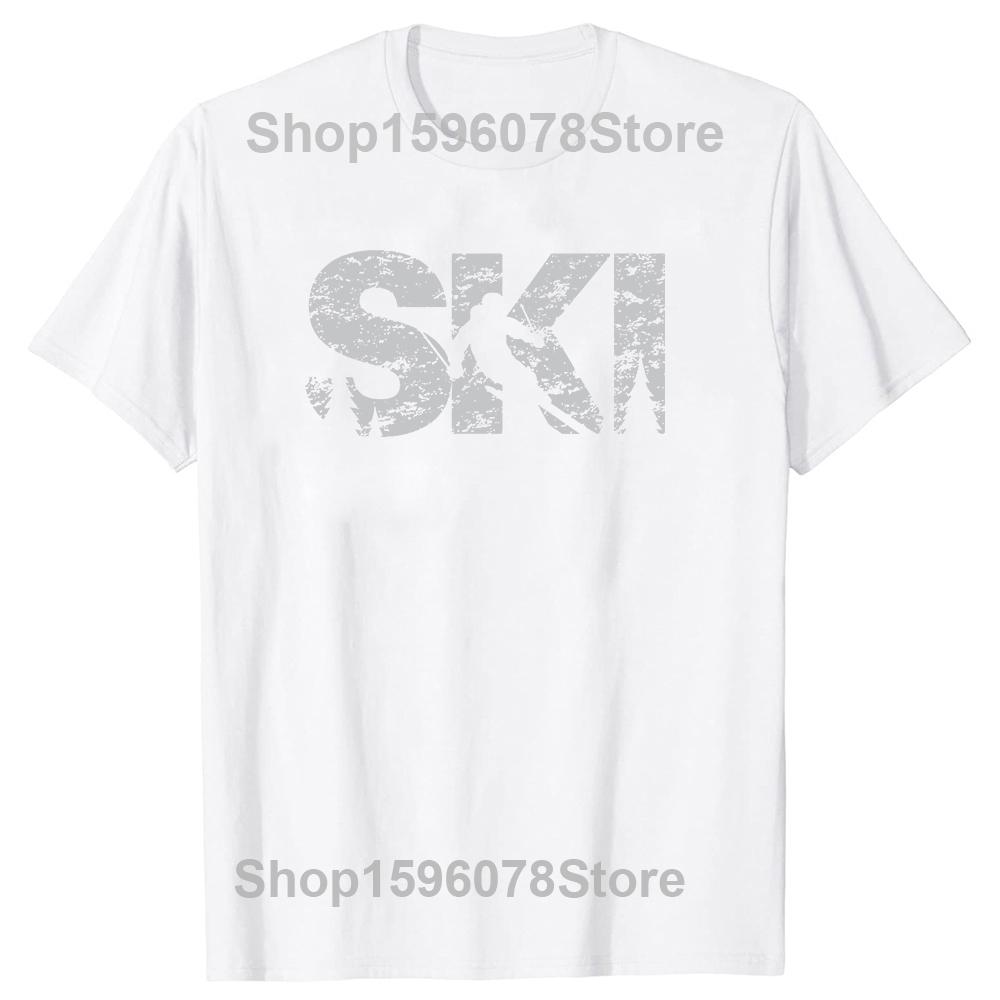 Funny Ski Cool Skiing Skier T Shirts Summer Winter Sports Lovers Snowboarding Mountaineering Birthday Gifts T-shirt Men