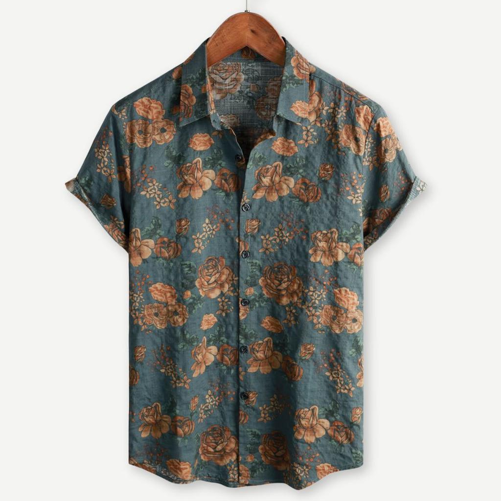 Men's Fashion Short Sleeve Shirts Summer Casual Tops Beach Party Vacation Shirts Outdoor Men's and Women's Shirt