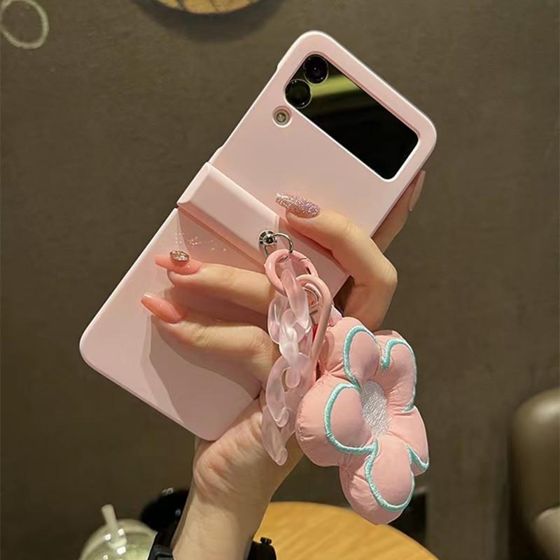 Модный розовый чехол для телефона с цветами и цветами для Samsung Galaxy Z Flip 3 Z Flip 4 Flip 3 5g, полный чехол с шарниром, Fundas Capa