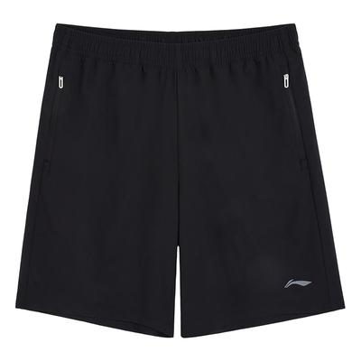 Li Ning Однотонные шорты с пятью точками в стиле хай-стрит, свободные, удобные, универсальные, модные, трендовые, повседневные шорты унисекс Черные AKSV797-1