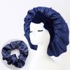 Women Satin Bonnet Solid Sleeping Hat Stretchy Tie Band Elastic Night Shower Cap Hair Head Cover Bonnet Simple Hair Accessories