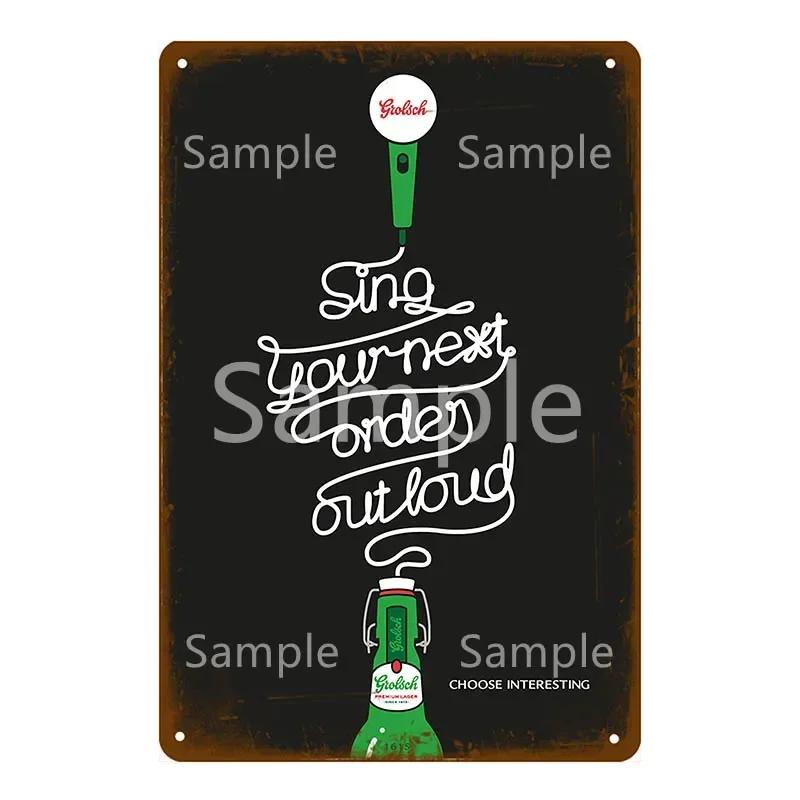 Винтажная жестяная вывеска Grolsch с лимонным твистом Ретро Настенный декор для Бара Паба Клуба Ресторана Металлический плакат YL