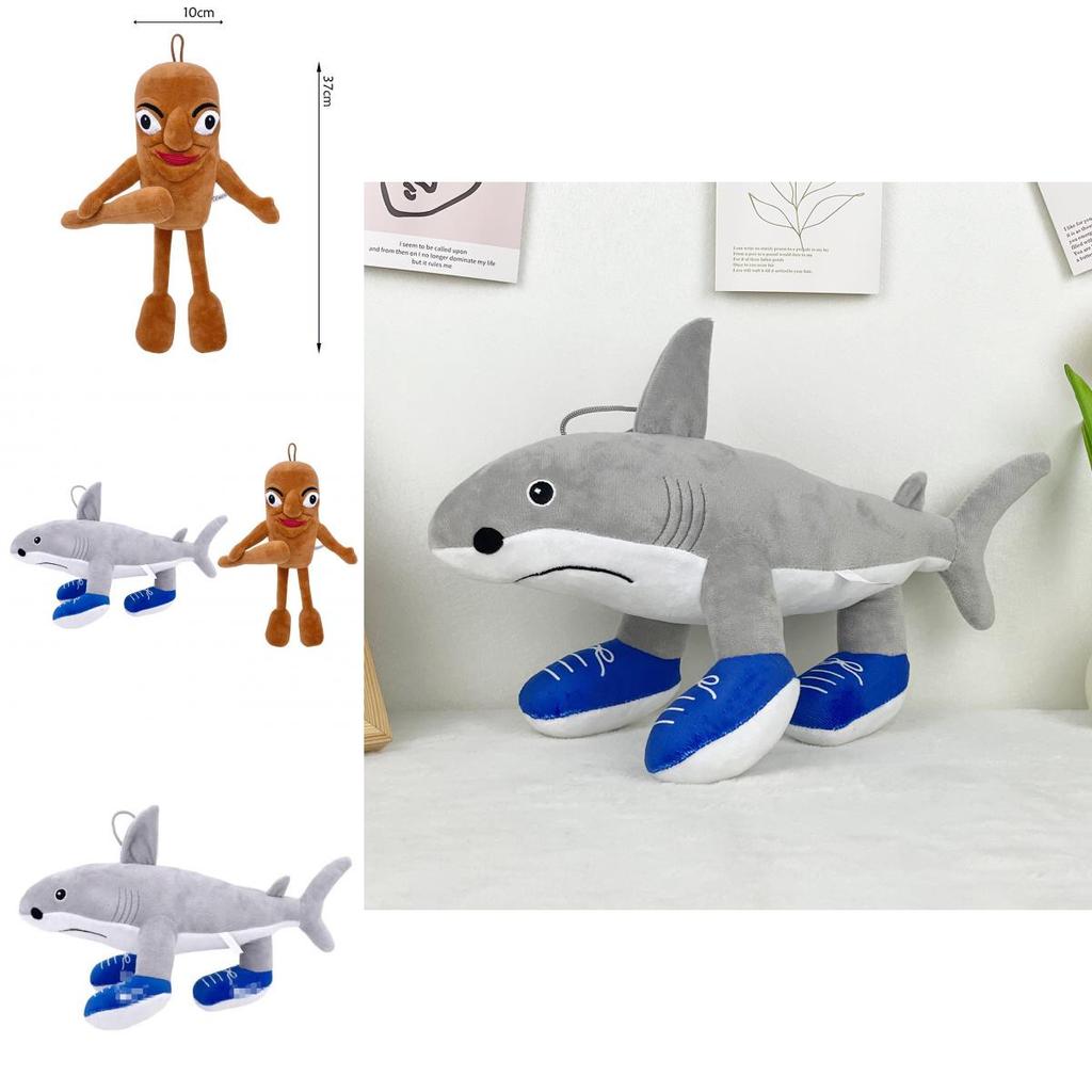 Soft Shark Stuffed Animal Plushie With Pp Cotton Filling Short Fur For Children