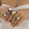 Retro Punk Exaggerated Open Finger Rings for Women Men Geometric Gold Silver Color Knuckle Joint Ring Set 2025 New Jewelry Accessories