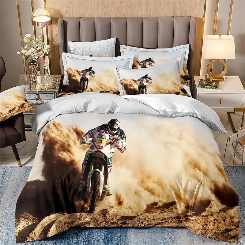 Galaxy Starry Sky Duvet Cover Set for Boys, Speed Rider, Super Cool, Racing Car Comforter, Bedding Sets for Men, Teen, Queen Siz