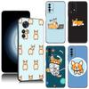 Cartoon Corgi Dog Black Silicone Phone Case For Xiaomi Redmi 7A 8A 9A 10A 11A 9C 10C 12C 13C 11 Prime A1 A2 + 12 4G Note 9T 12R