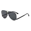 JYL TS Halara oversized aviator sunglasses, double bridge metal shades, UV protection eyewear