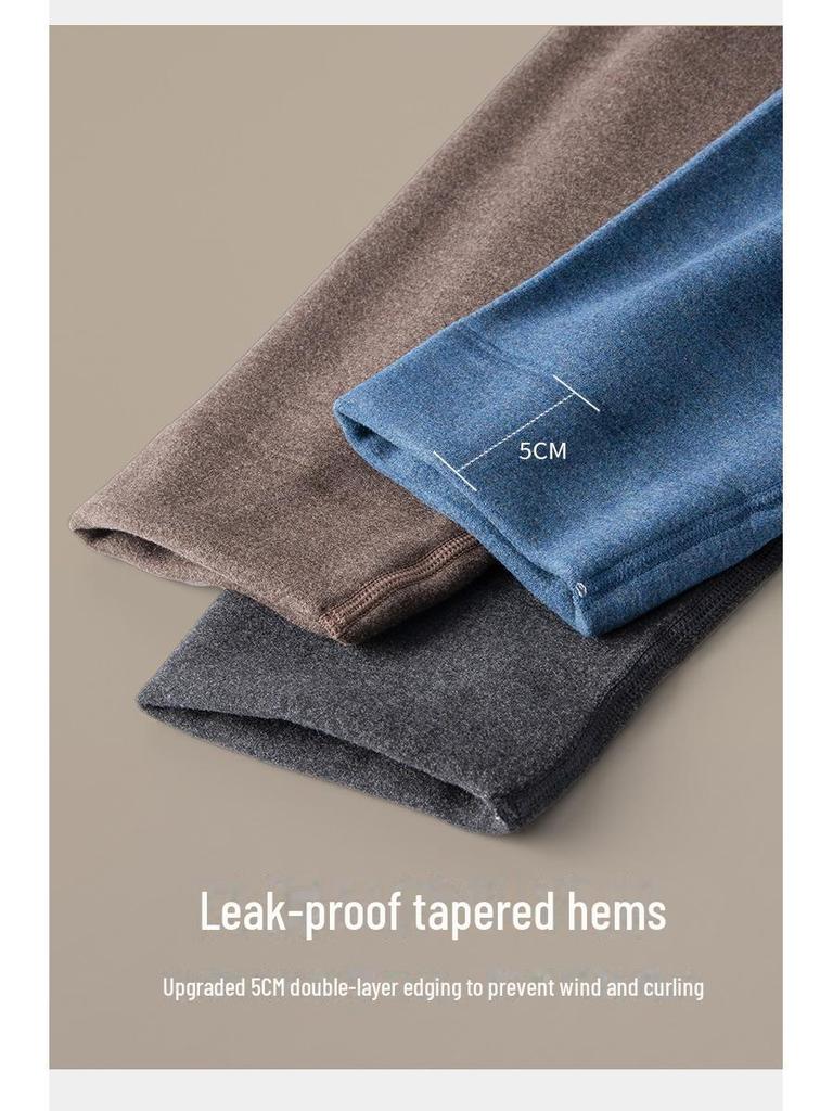 Ультратеплые мужские леггинсы из шелковой шерсти: На бархатной подкладке, плотная и морозостойкая, для осени и зимы