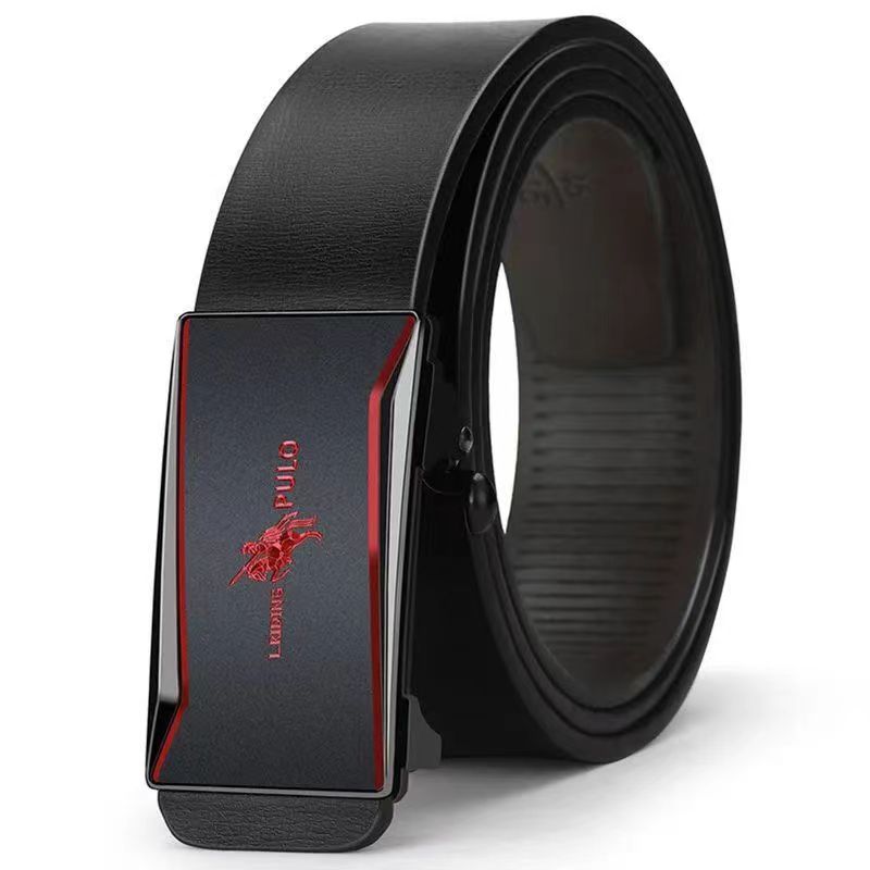 Ремень PULO, мужской кожаный ремень с автоматической пряжкой, подарок для молодых людей, повседневный индивидуальный универсальный модный ремень для брюк