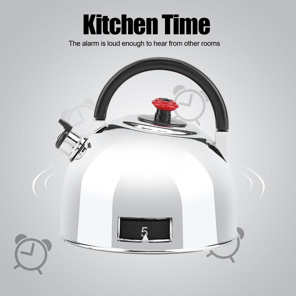 60 Minute Mechanical Kitchen Timer, Stainless Steel Wind Up Timer with Loud Alarm, for   Salon School   Cooking Baking