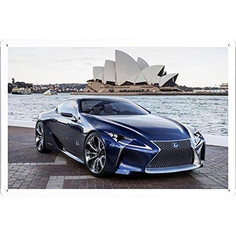 Автомобильные металлические жестяные таблички Плакат Декор стены спортивного автомобиля Винтажные художественные постеры Железная живопись для мужской комнаты Домашнего кафе Гаража Клуба Бара