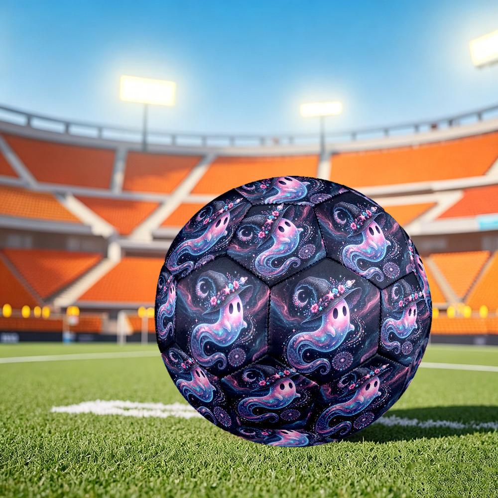 1pc Galactic Ghostly Hat Size 5 Soccer Ball Professional Match Training Football Indoor &Outdoor Sports Ball Training Ball Lightweight Durable y2