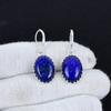 Natural Lapis Lazuli Gemstone 925 Sterling Silver Earring, Boho Silver Jewelry Dangle Earrings, Gifts For Mother Day Gifts For Her