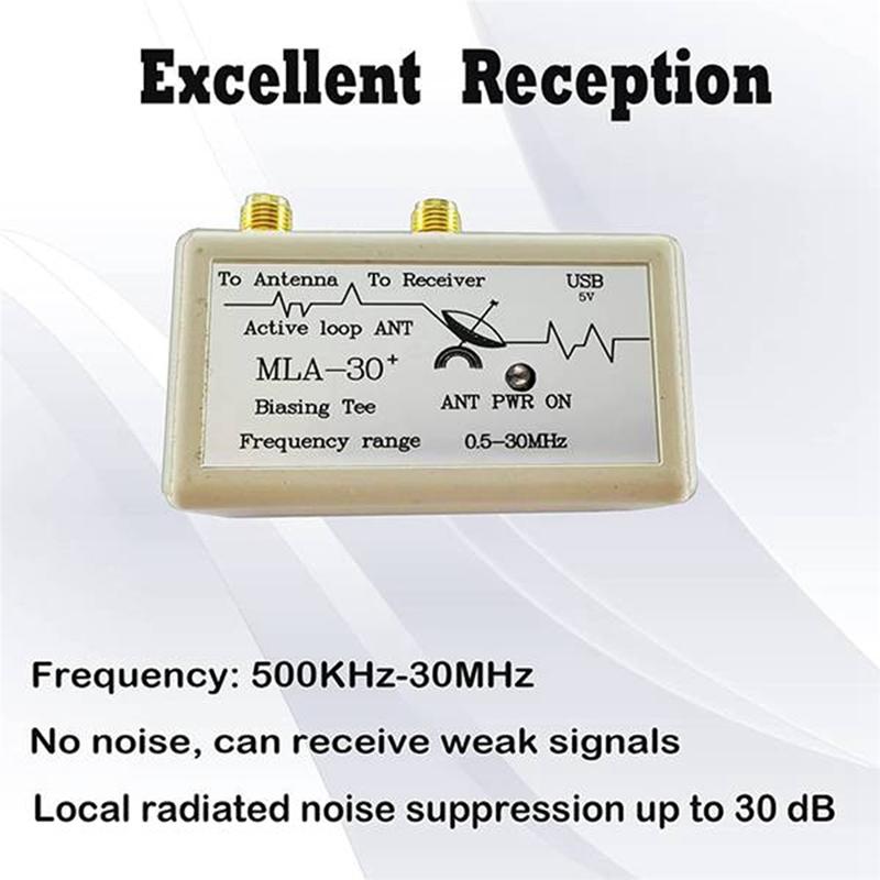 MLA-30+ Plus 0.5-30МГц Кольцевая Активная Приемная Антенна SDR Петлевая Антенна Низкий Шум Средние Короткие Волны Радио Короткие Волны(BNC)