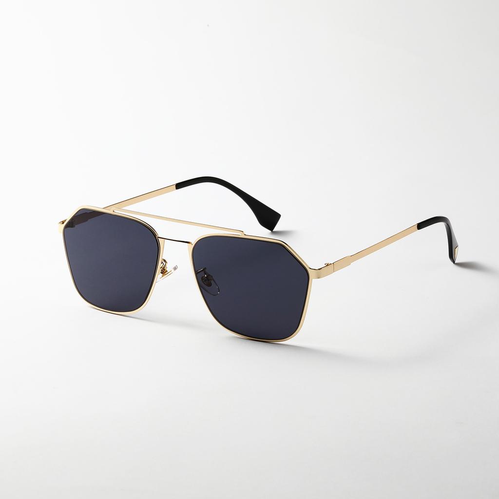 Очки в тонкой металлической оправе мужские квадратные двухлучевые ретро-солнцезащитные очки женские пилотные солнцезащитные очки Toad мужские