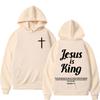 Христианские толстовки с надписью Иисус Царь, Библейский стих, Мужская и женская одежда, Мода Харадзюку, Свитшоты, Флис, Повседневные, С длинным рукавом, Пуловеры