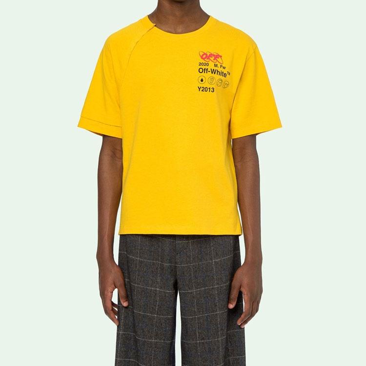 Off-White FW19 Industrial Y013 Recon Short-Sleeve Tee Men Yellow Men's OMAA078F191850166010