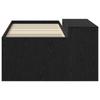 High Bed with Desk for Kids Black 80 x 200 cm