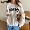 Spring and Autumn Women's Plus Size Embroidery Letter Sweatshirt Loose Round Neck Fashion Long Sleeve Top