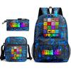 Rhythm Box Cartoon Large Capacity Starry Sky Student School Bag Sprunki Youth Backpack Three-piece Set D