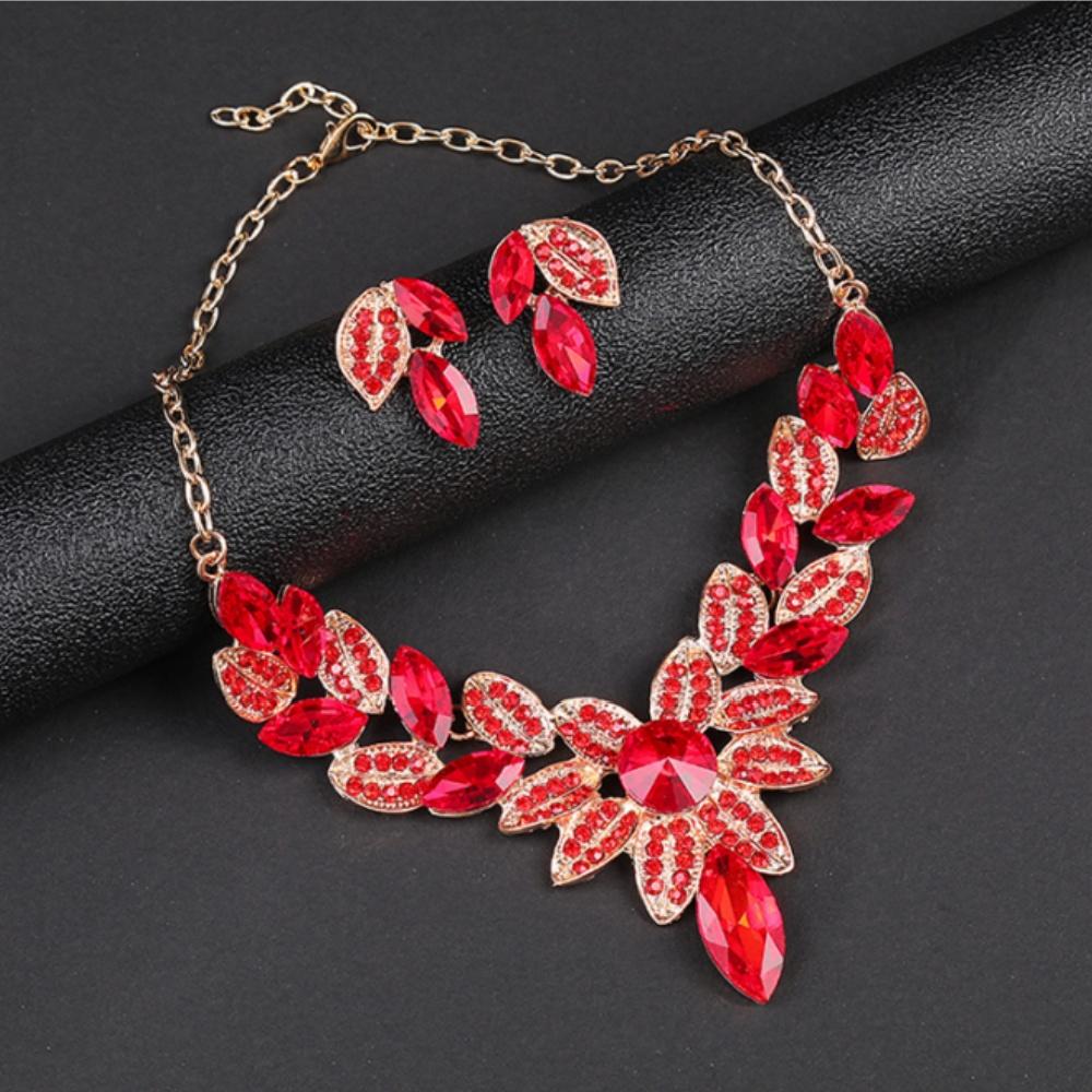 Женские цветочные ожерелья серьги ювелирные наборы свадебные аксессуары для невесты