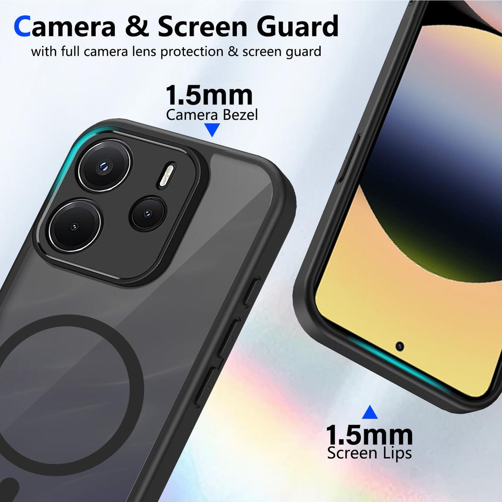 Чехол для Xiaomi Redmi Note 14 13 4G 5G Матовый Прозрачный Магнитный Magsafe Противоударный Чехол для Redmi Note 13 Pro Plus 5G 4G