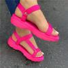 Casual and Comfortable All-match Hollow Elastic Band Buckle Trifle Bottom Women's Sandals Solid Color Plus Size Women's Sandals