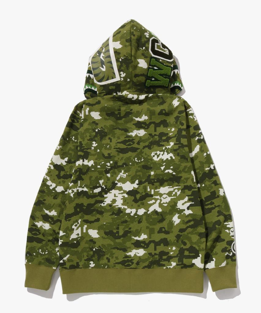 Bape Multi Pixel Camo Shark Regular Fit Full Zip Hoodie (M) Green