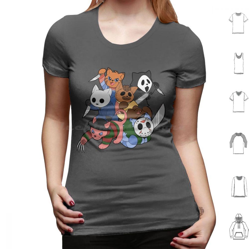 Slasher Kitties Group Of 6 T Shirt Cotton Men Women DIY Print Slashers Slasher Movies Horror Horror Movies Scary Movies