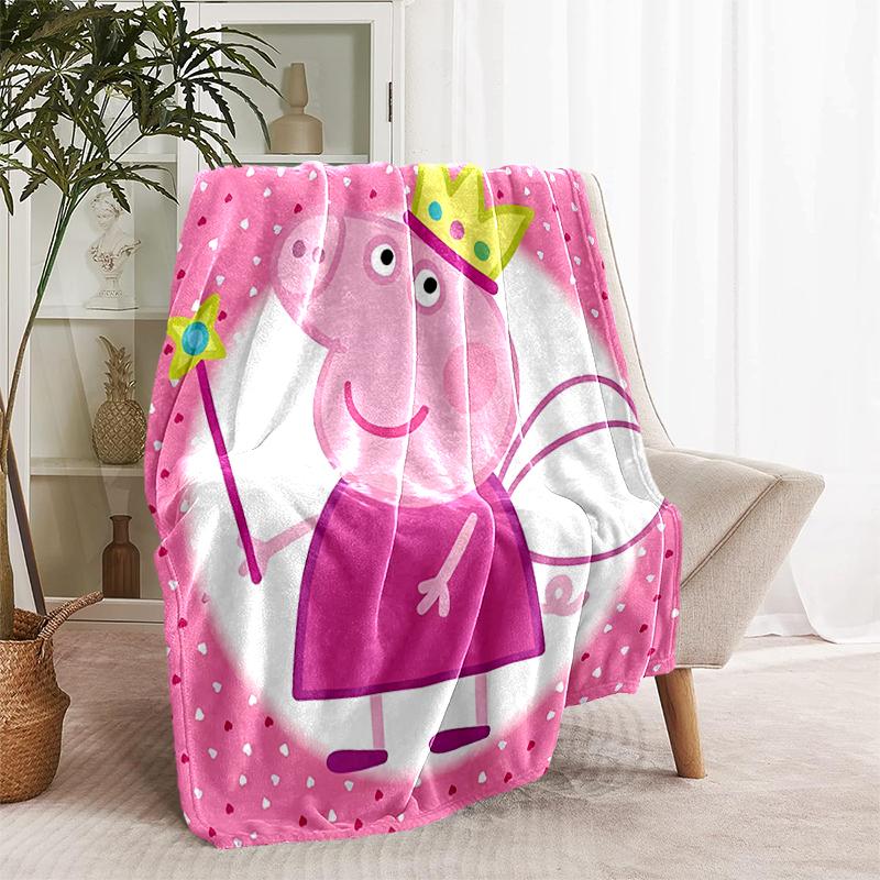 1pc Blanket Peppa Pig2 Print Design, Lightweight Blanket for Sofa, Bed- Soft &Warm, Gift for All Seasons like Christmas, Halloween