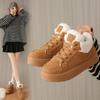 Velvet High-top Casual Shoes for Women, Winter New Korean Version of Warm Sports Shoes, Student Ins Cotton Shoes
