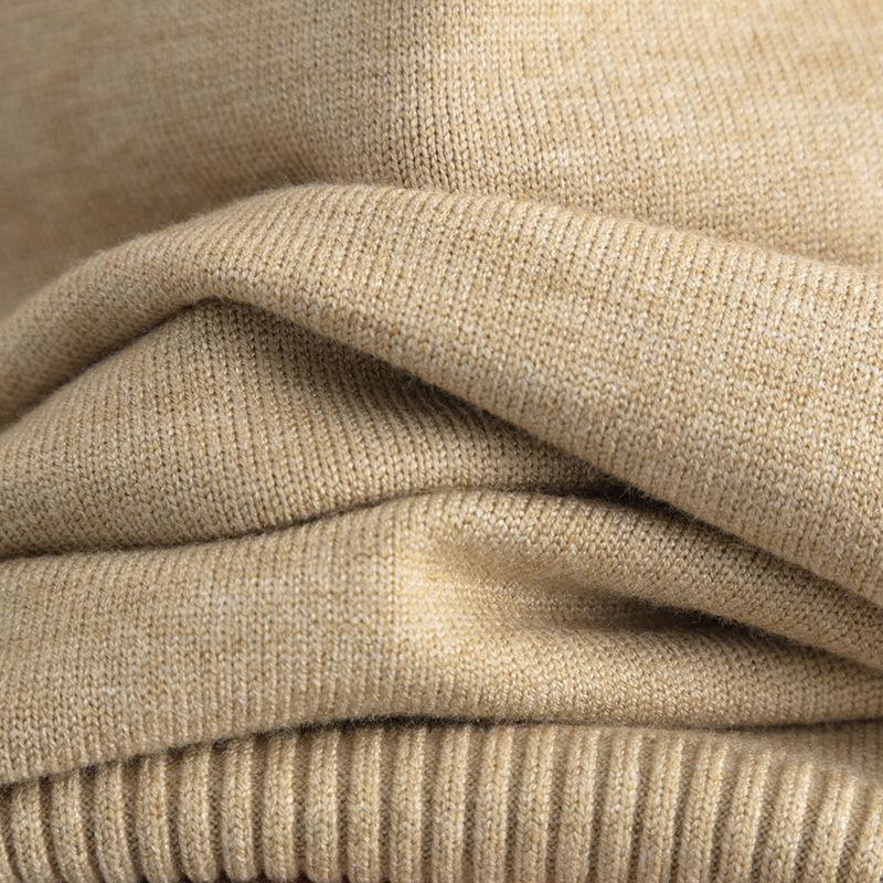 GMXIA Solid-color Knitted Semi-high Neck Slit Sweater Set for Women's Autumn and Winter Fashionable Casual Sweater Two-piece Set