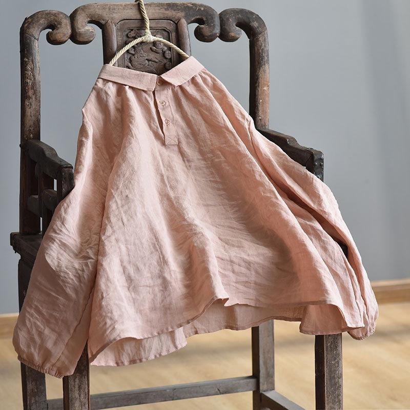 Johnature Женская одежда, винтажная блузка, весенняя рубашка с отложным воротником и пуговицами, свободные женские топы с длинными рукавами для отдыха