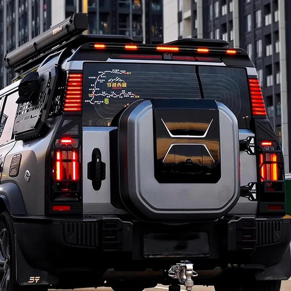 1 пара автомобильных 3-рядных фонарей для стойки D, задние фонари, светодиодные указатели поворота, боковые панели, аксессуары для модификации для Jetour Traveler T2