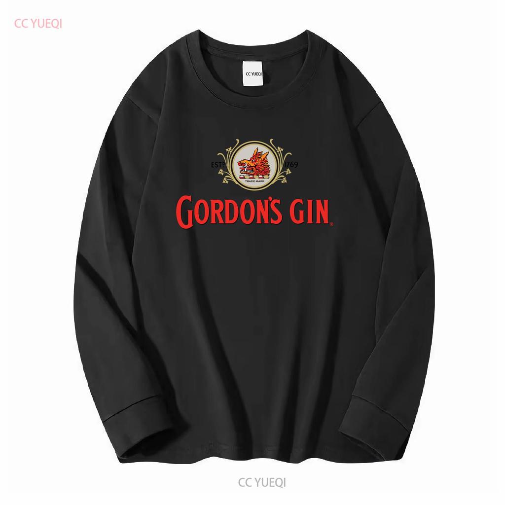 Футболка с логотипом Gordons Dry Gin Винтажная Плотный Хлопок S 3XL Бесплатная доставка США с длинным или коротким рукавом винтажная Стираная с принтом Унисекс