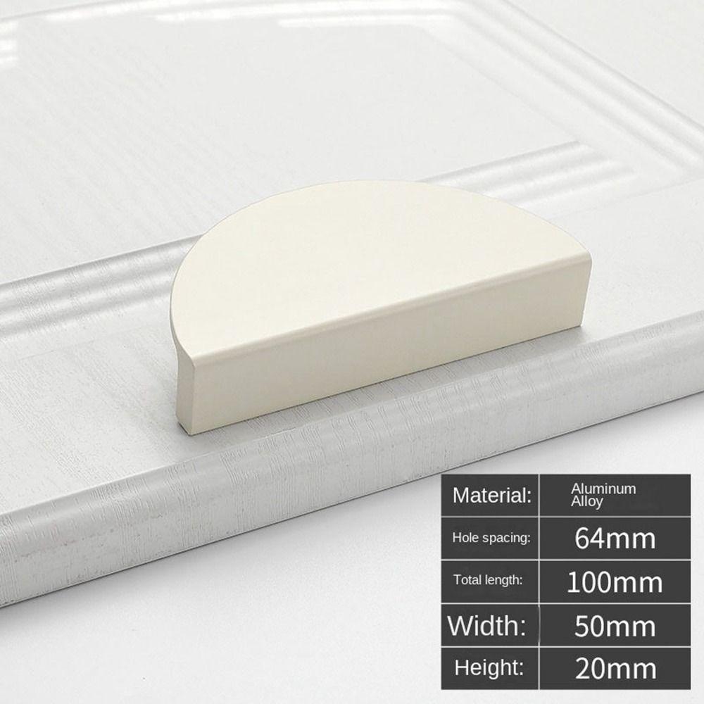 Aluminum Alloy Cabinet Door Knobs Semicircle Drawer Pull Handles New Half Moon Handle Wardrobe