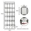 12/24 Grids Wall-Mounted Sundries Shoe Organiser Fabric Closet Bag Storage Rack Mesh Pocket Clear Hanging Over The Door Box