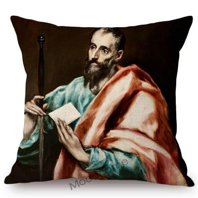 El Graco Famous Oil Painting Jesus Virgin Maria Christian Art Religion Church Decoration Sofa Pillow Case Linen Cushion Cover